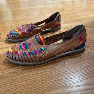 Handmade Woven Rainbow Huarache Loafers